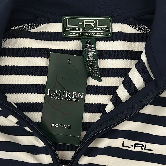 Lauren Ralph Lauren NWT Navy/White Striped Full Zip Jacket Coat **Size XS**🌺🌺 - Picture 6 of 6